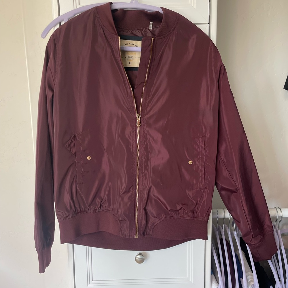Burgundy Bomber Jacket